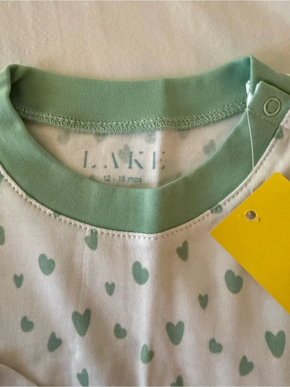 LAKE Kids Mint Heart Pajama Set - Long Sleeve Two-Piece
